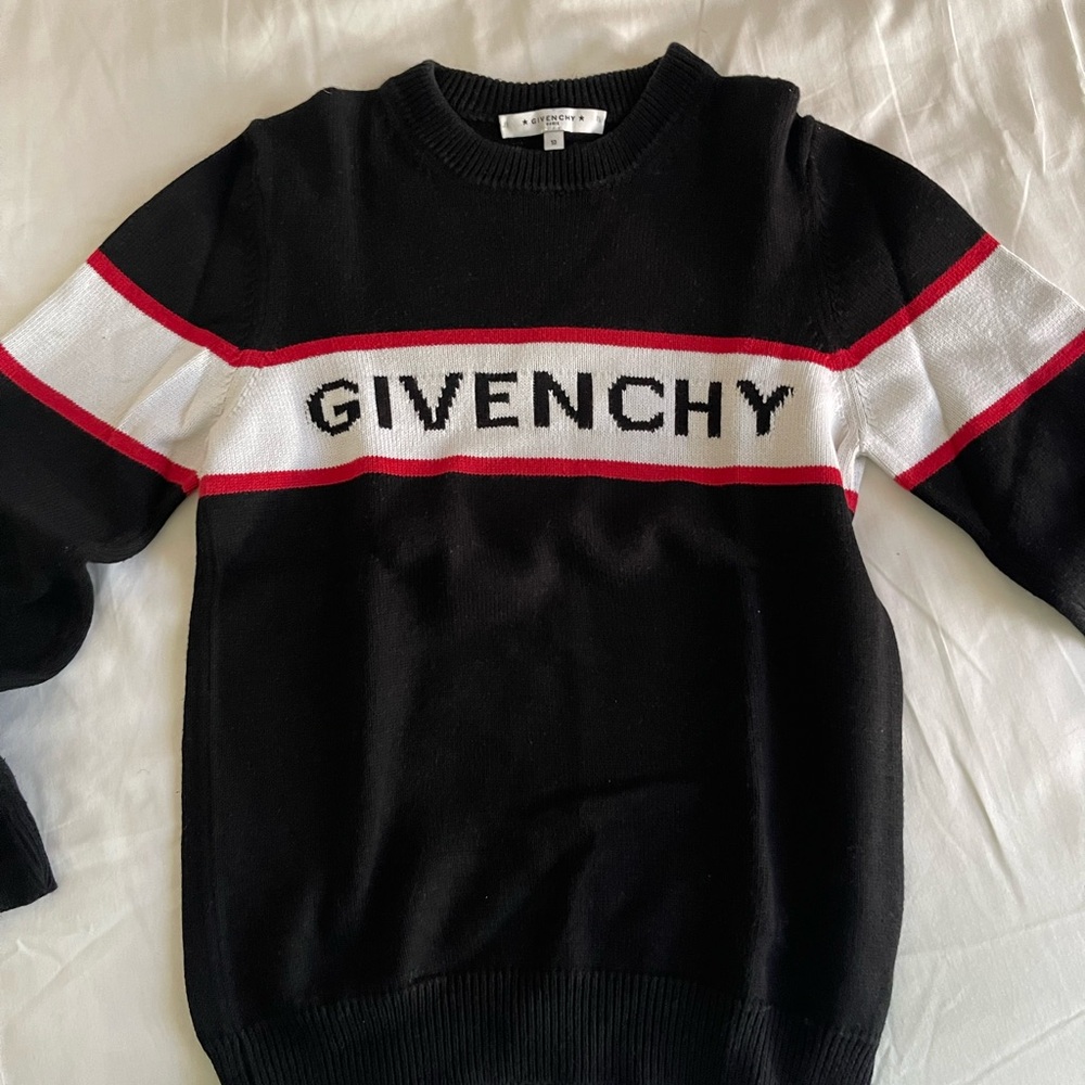 Givenchy Black Sweater with Red and White S